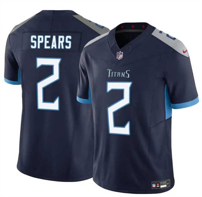 Men%27s Tennessee Titans #2 Tyjae Spears Navy 2024 F.U.S.E. Vapor Limited Stitched Jersey